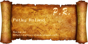 Petky Roland névjegykártya